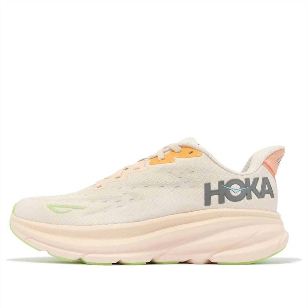 NEW HOKA women's clifton 9 running shoes - wide in vanilla/astral